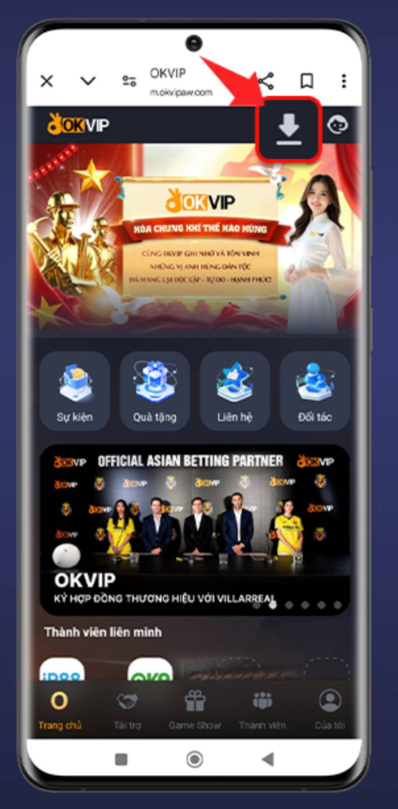 Giao diện OKVIP app – Đơn giản, dễ lướt, tối ưu thao tác