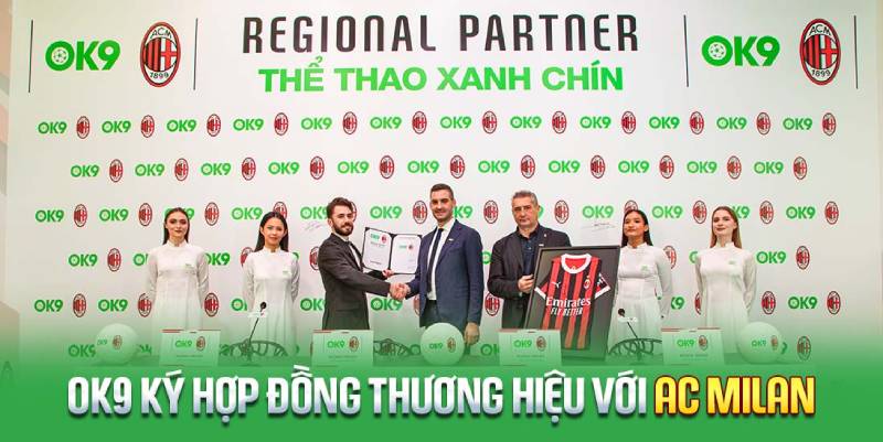 Toàn cảnh lễ ký kết hợp tác thương hiệu OK9 và AC Milan tại San Siro